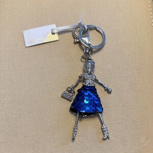 Blue Sequin Dress Key Chain